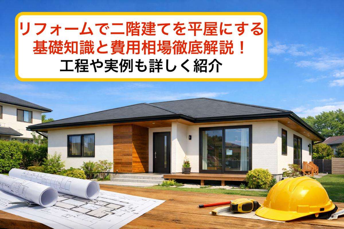 リフォームで二階建てを平屋にする基礎知識と費用相場徹底解説！工程や実例も詳しく紹介