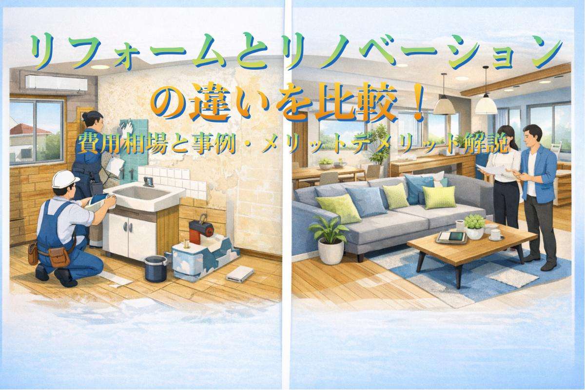 リフォームとリノベーションの違いを比較！費用相場と事例・メリットデメリット解説
